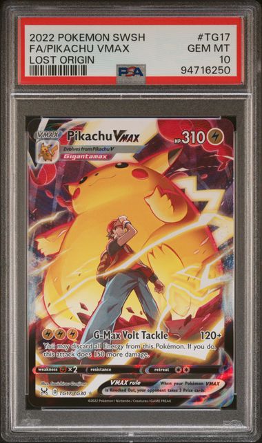 Pikachu Vmax 2022 Pokemon Lost Origin #Tg17/Tg30 PSA 10