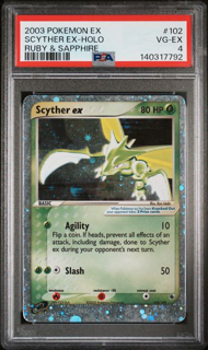 Scyther Ex 102/109 - Ruby & Sapphire - 2003 Pokemon - PSA 4