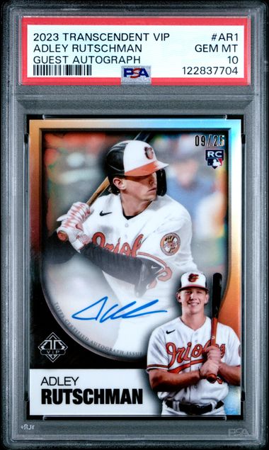 Adley Rutschman 2023 Topps Transcendent Collection Vip Auto #'D /25 PSA 10