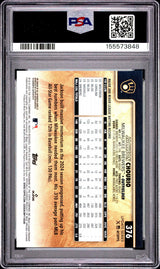 2025 Topps Update #376 Jackson Chourio Golden Mirror-Autograph PSA 9