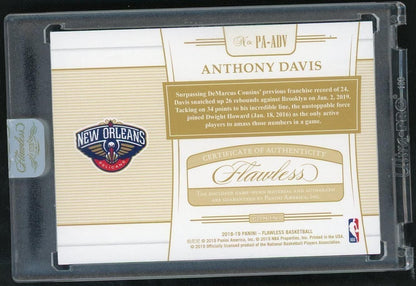 2018 Panini Flawless Anthony Davis Patch Autograph /25