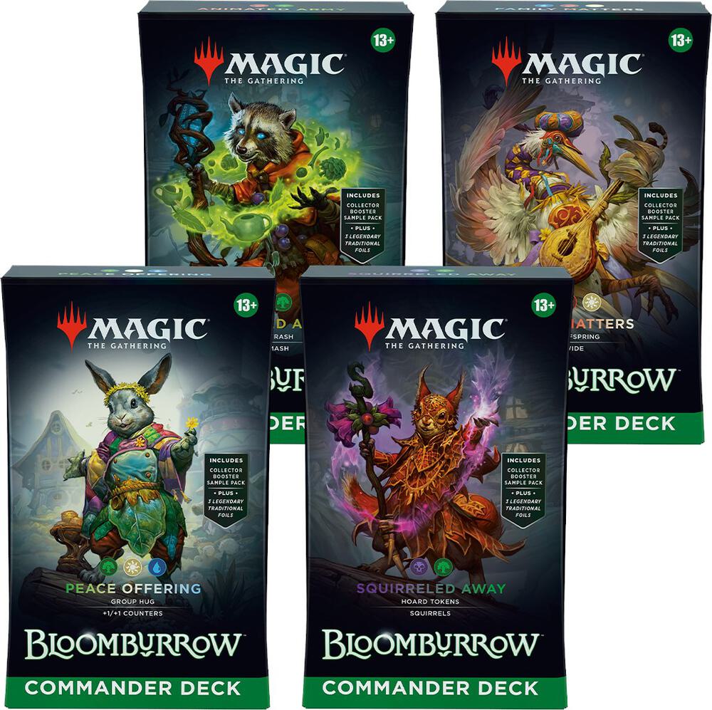 Magic The Gathering Bloomburrow Commander Deck Display