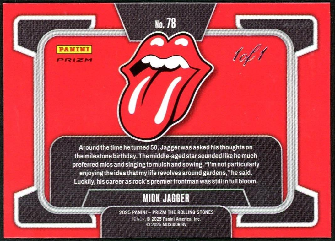 2025 Prizm Rolling Stones Mick Jagger Black Velocity 1/1