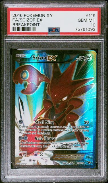 Scizor Ex Pokémon Xy Breakpoint Full Art #119/122 PSA 10