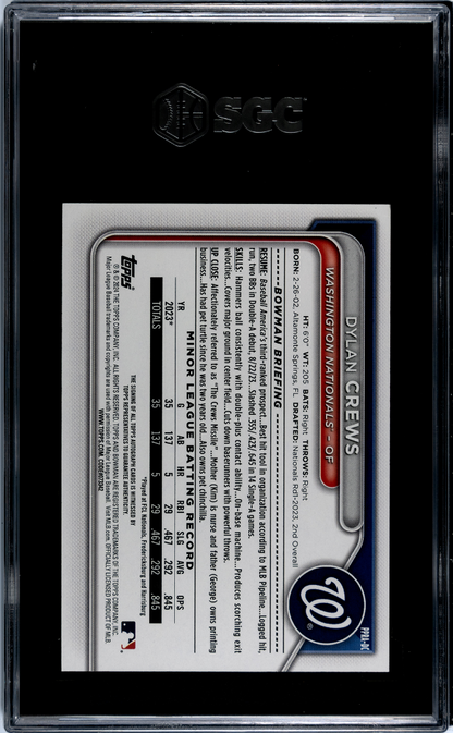 2024 Bowman #Ppra-Dc Dylan Crews Pros. Auto. Purple Border /250 Sgc 9.5