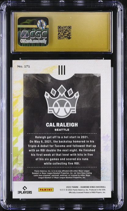 2022 Diamond Kings #171 Cal Raleigh Gray Frame CGC 10