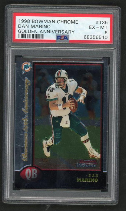1998 Bowman Chrome Gold Refractor Dan Marino #135 /50 PSA 6