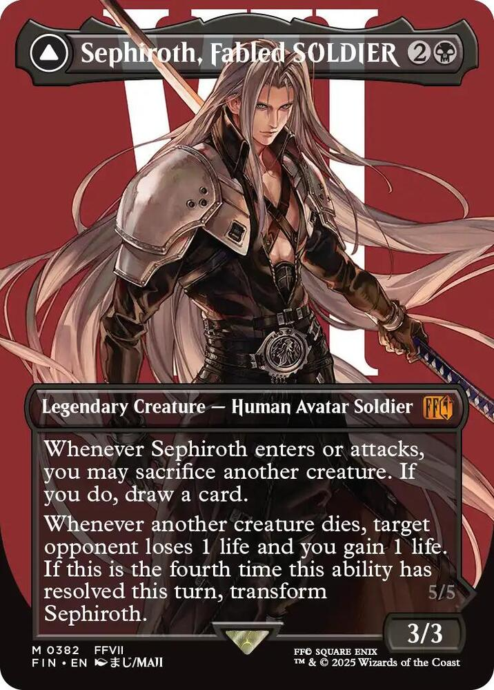 Sephiroth, Fabled Soldier (Borderless) (Surge Foil) - Final Fantasy (Fin)