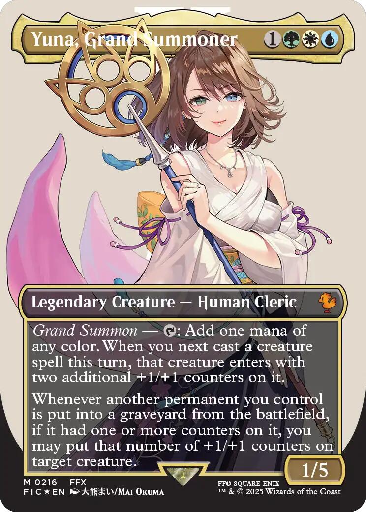 Yuna, Grand Summoner (Borderless) (Surge Foil) [Fic - 216]