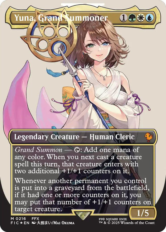 Yuna, Grand Summoner (Borderless) (Surge Foil) [Fic - 216]