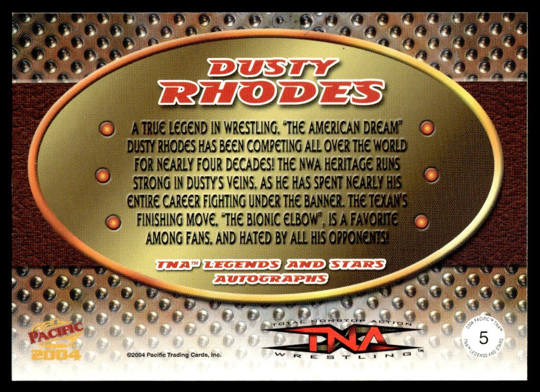 2004 Pacific 5 Dusty Rhodes Legends And Stars Autographs