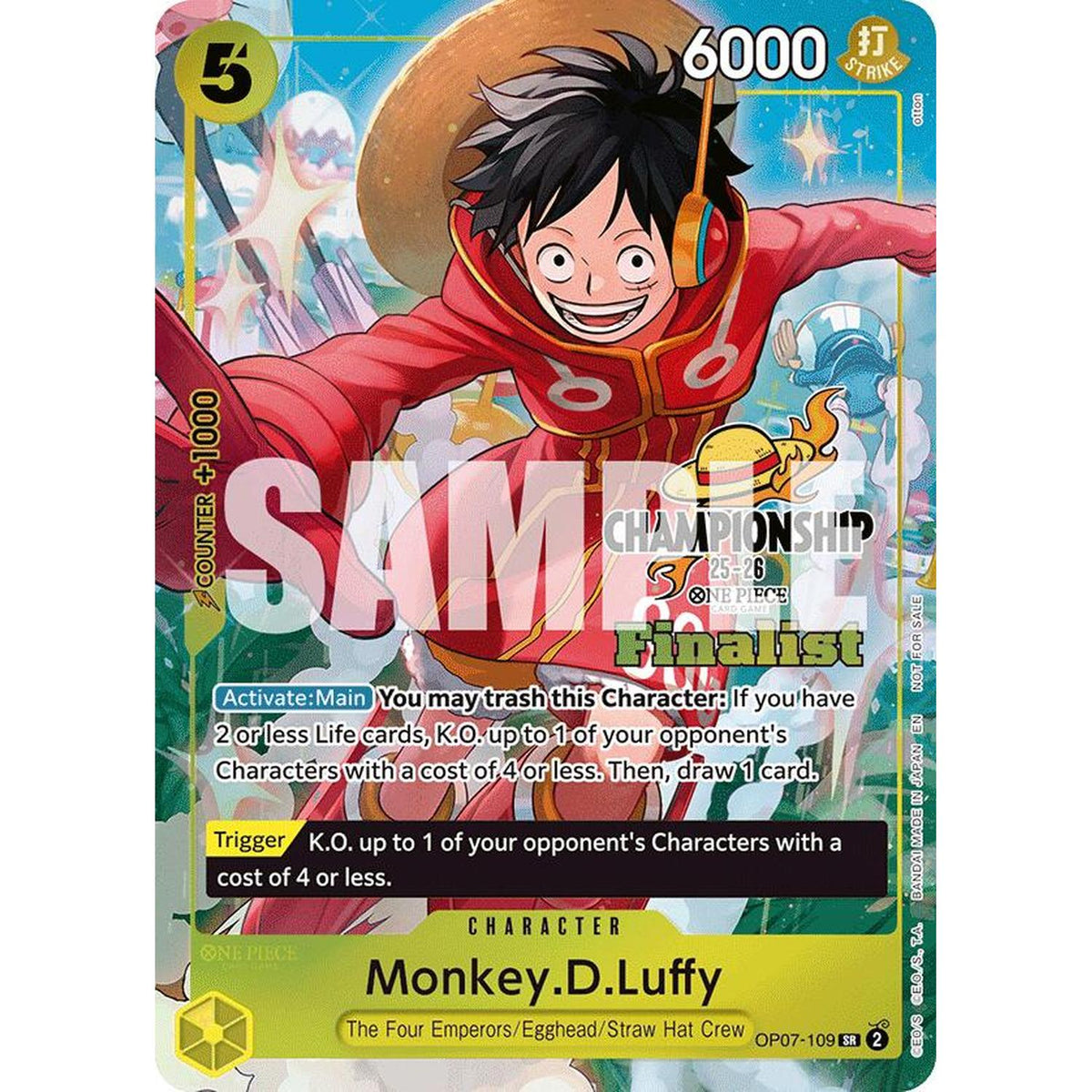 Monkey.D.Luffy (Cs 25-26 Finalist Card Set 1) (Op07-109) [One Piece Promotion Cards] Foil