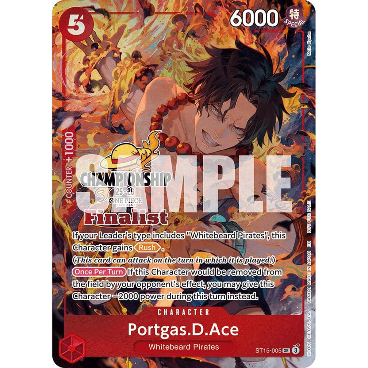 Portgas.D.Ace (Cs 25-26 Finalist Card Set 1) (St15-005) [One Piece Promotion Cards] Foil