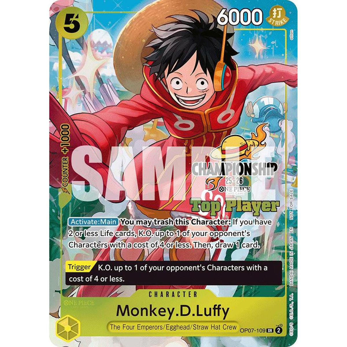 Monkey.D.Luffy (Cs 25-26 Top Player Pack) (Op07-109) [One Piece Promotion Cards] Foil