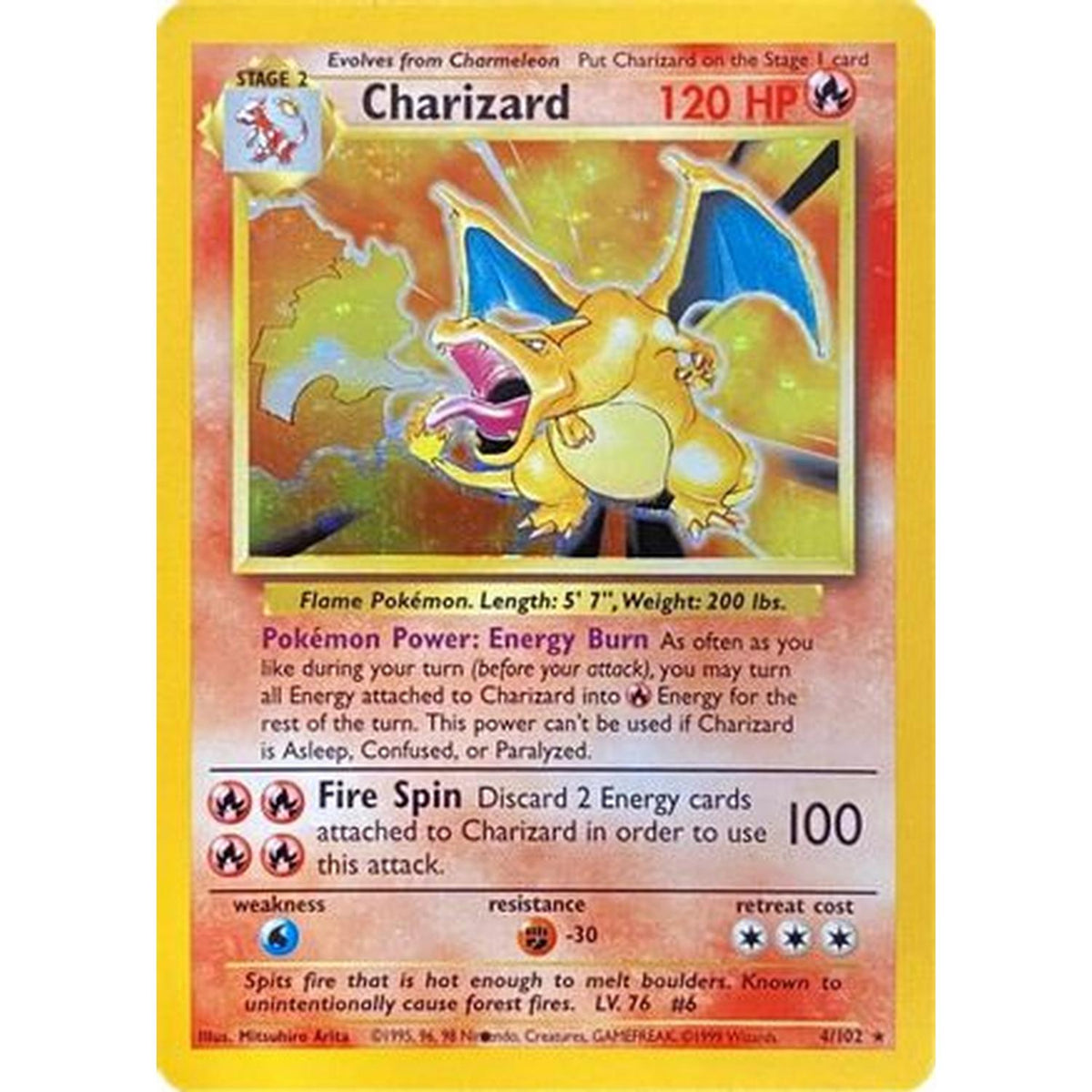 Charizard (Black Dot Error) 004 [Base Set] - Holofoil