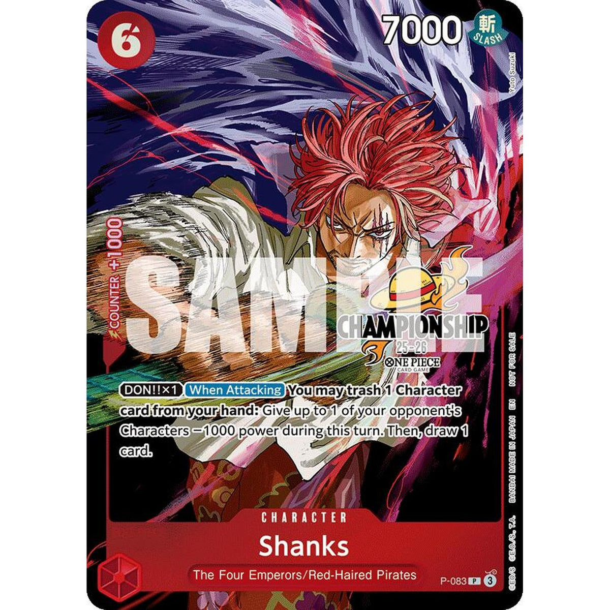 Shanks (Cs 25-26 Event Pack Finalist Ver.) (P-083) [One Piece Promotion Cards] Foil