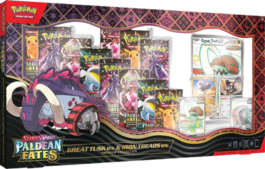 Paldean Fates Great Tusk Ex & Iron Treads Ex Premium Collection