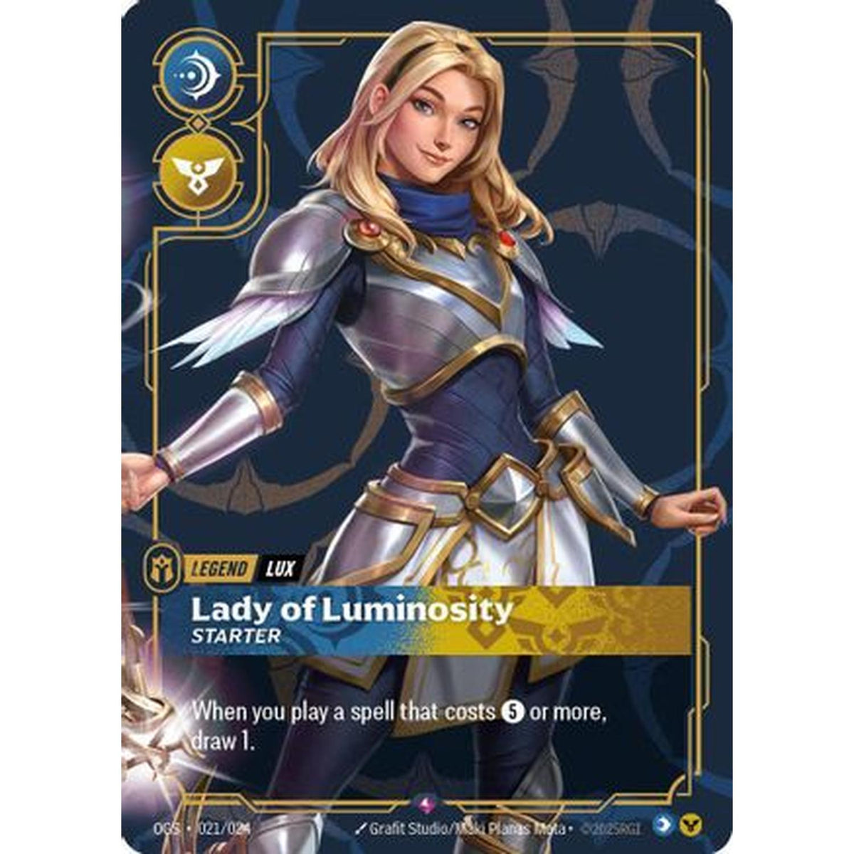 Lux - Lady Of Luminosity (Metal) (021/024) [Riftbound Organized Play Promotional Cards] Foil