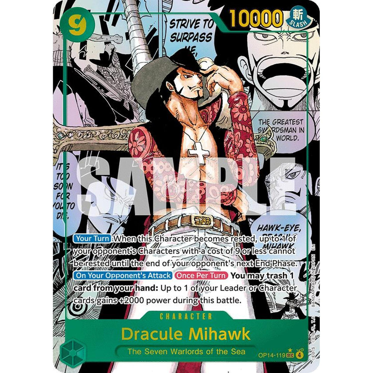 Dracule Mihawk (Manga) (Op14-119) [The Azure Sea's Seven] Foil