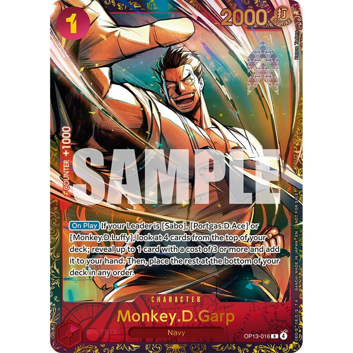 Monkey.D.Garp (Treasure Cup March 2026) (Op13-016) [One Piece Promotion Cards] Foil