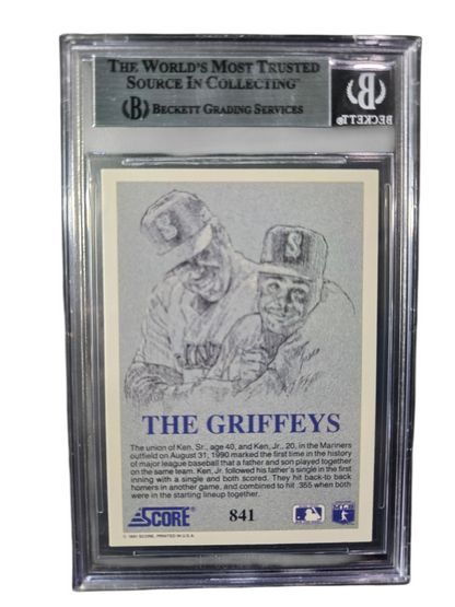 1991 Score Ken Griffey Sr. Ken Griffey Jr. #841 /Ken BGS Authentic
