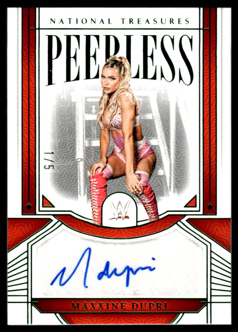 2024 Panini National Treasures Pl-Mxd Maxxine Dupri Peerless /5 Raw Auto