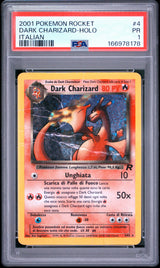 Dark Charizard Holo PSA 1 2001 Pokemon Italian Rocket #4 POP 13