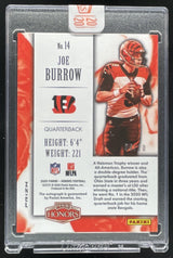2020 Panini Honors Signatures Green #14 Joe Burrow RC Auto /10