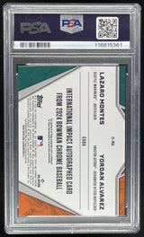 2024 Bowman Chrome Impact Orange Lazaro Montes Yordan Alvarez Auto /25 PSA 10