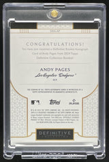 2024 Topps Definitive Collection Definitive Rookie Purple Andy Pages Auto /10