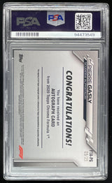 2020 Topps Chrome Formula 1 Chrome Orange #F1A-PG Pierre Gasly Auto /25 PSA 8