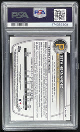 2025 Bowman Draft Chrome Prospect Yellow #CPASH Seth Hernandez RC Auto /75 PSA 8
