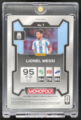2026 Panini Prizm Monopoly World Cup Boardwalk Blue Prizm #1 Lionel Messi /15