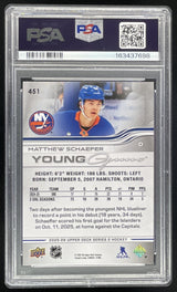 2025-26 Upper Deck Series 2 Young Guns #451 Matthew Schaefer RC PSA 9