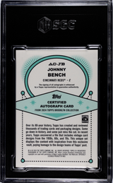 Johnny Bench 2024 Topps Brooklyn Collection Platinum Auto 1/1 #AC-JB SGC 9.5