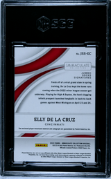 Elly De La Cruz 2022 Immaculate Jumbo Socks Blue Patch Auto 23/25 #JSS-EC SGC 9