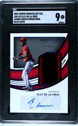 Elly De La Cruz 2022 Immaculate Jumbo Socks Blue Patch Auto 23/25 #JSS-EC SGC 9