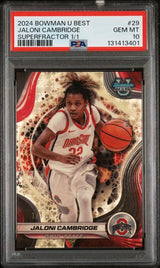 Jaloni Cambridge 2024 Bowman University Best Superfractor 1/1 #29 PSA 10