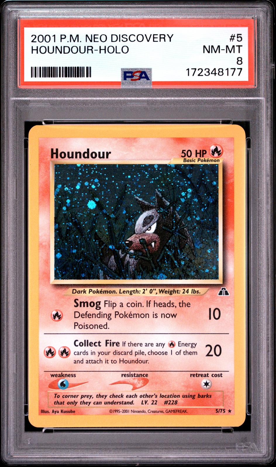 Houndour Holo PSA 8 2001 Pokemon Neo Discovery #5