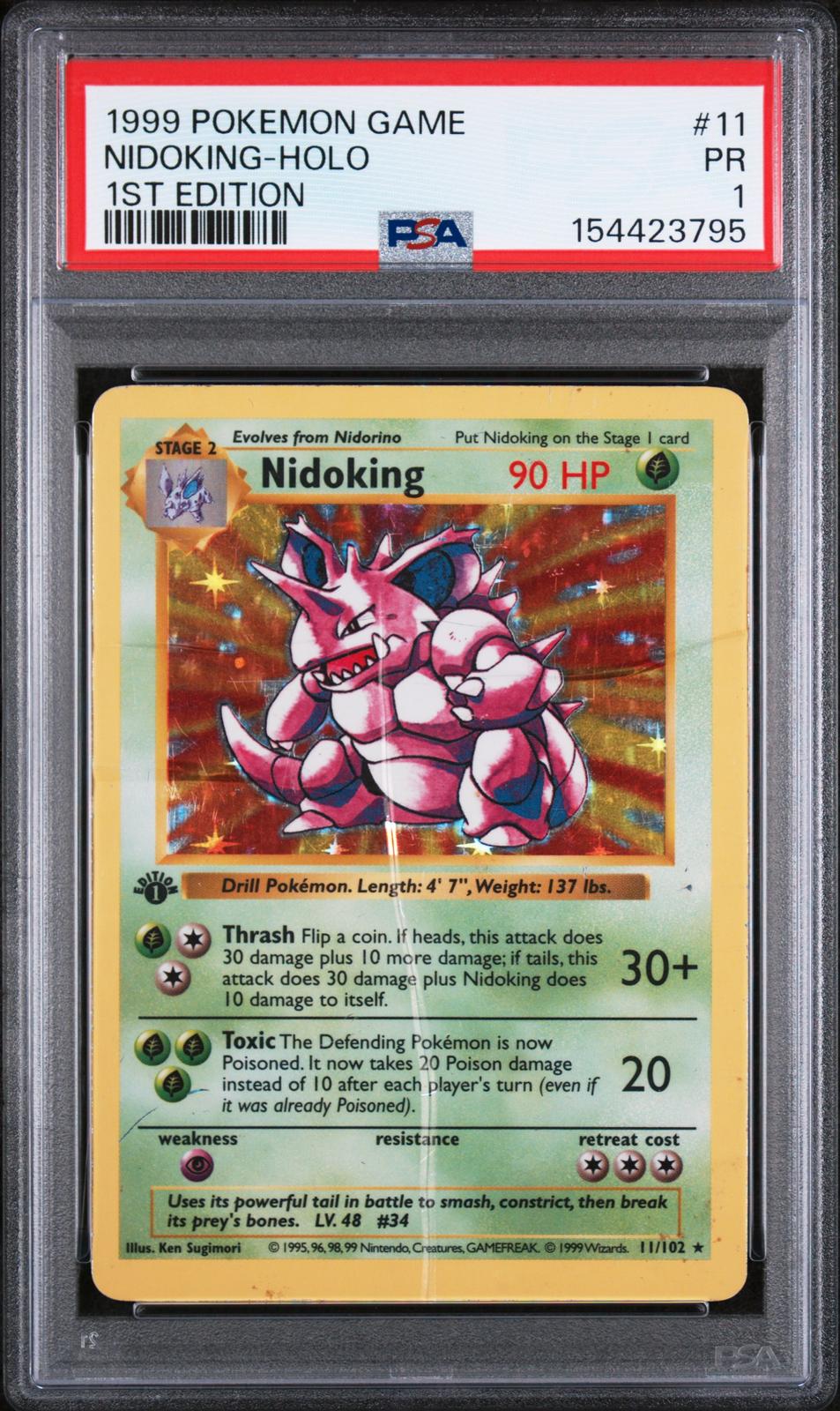 Nidoking Holo 1st Edition PSA 1 1999 Base Set #11 - LOW POP