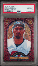 Emeka Egbuka RC 2025 Panini Mosaic Micro Mosaic Rookie SSP #2 PSA 10