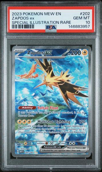 Zapdos Ex 2023 Pokemon Mew En-151 Special Illustration Rare #202 PSA 10