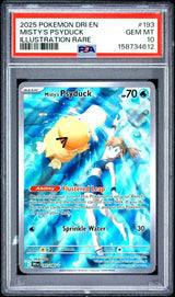 Misty's Psyduck 2025 Pokemon Dri En-Destined Rivals Illustration Rare #193 PSA 10