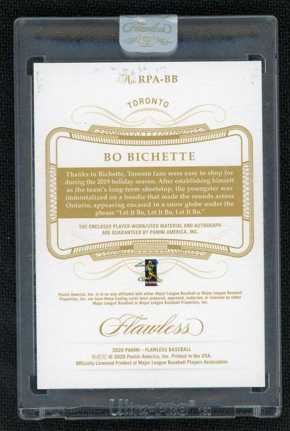 2020 Panini Flawless Bo Bichette /25 Toronto Auto