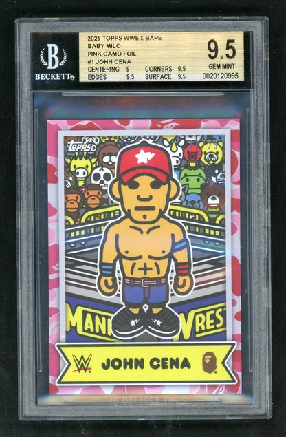 2025 Topps Wwe X Bape #1 John Cena Pink Camo /25 BGS 9.5