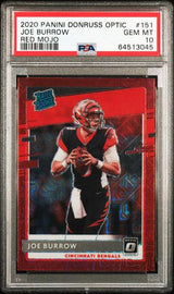 Joe Burrow 2020 Panini Donruss Optic Red Mojo #151 PSA 10