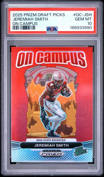 Jeremiah Smith 2025 Panini Prizm Draft Picks On Campus #OC-JSH PSA 10