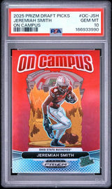 Jeremiah Smith 2025 Panini Prizm Draft Picks On Campus #OC-JSH PSA 10