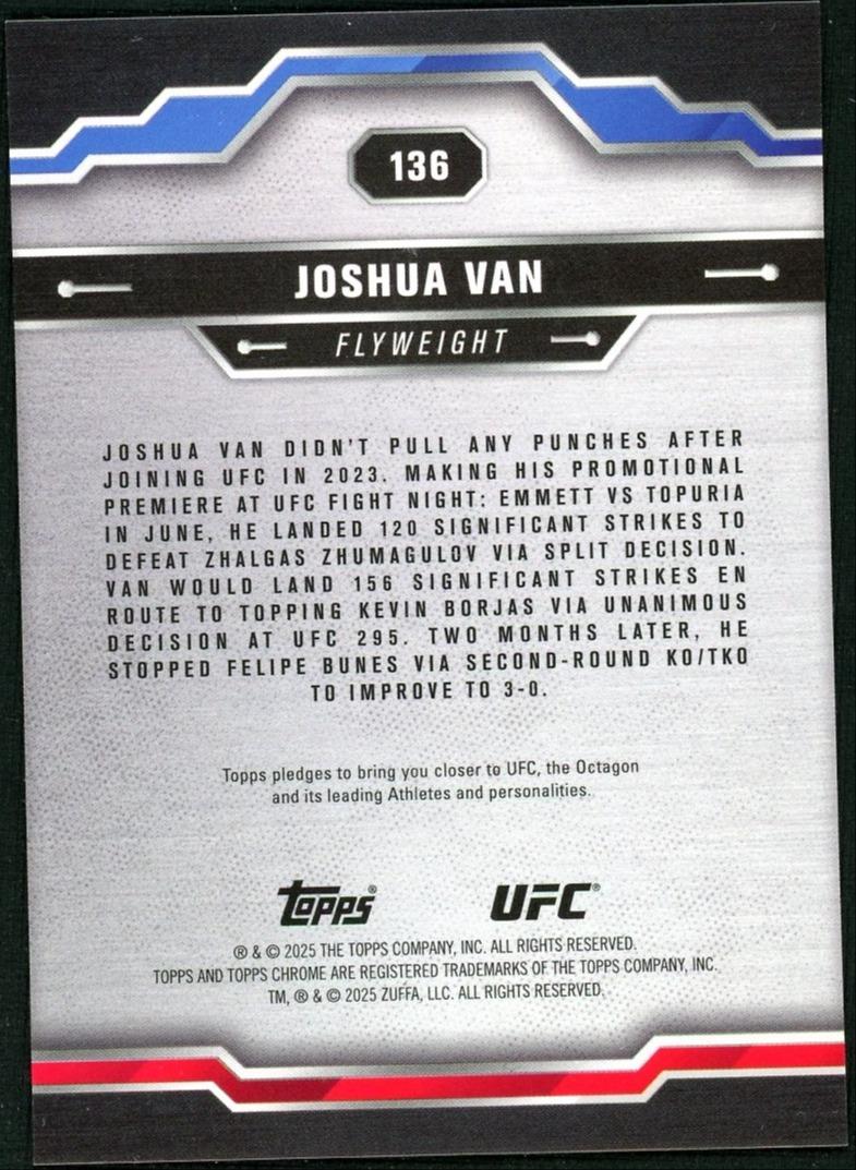 2025 Topps Chrome UFC #136 Joshua Van Purple Geometric /10
