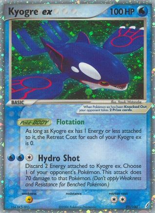 Kyogre Ex (95/100) - Crystal Guardians Holofoil
